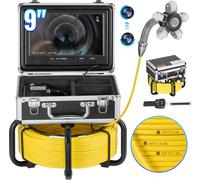VEVOR Caméra pour canalisations avec localisateur 512 Hz, 30 m, caméra d'inspection de canalisations à nivellement automatique avec écran HD 1080P 9 pouces, zoom 36x
