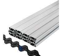 VEVOR Canal de fil à ressort et de verrouillage, paquet de 2 m de fil à ressort et de canal en U pour serre, 30 x fil à ressort revêtu de PE et canal en aluminium, fixation de film plastique polyéthyl
