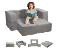 VEVOR Canapé enfant convertible fauteuil ludique pour lecture 4 pcs gris foncé