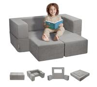 VEVOR Canapé enfant convertible fauteuil ludique pour lecture 4 pcs gris foncé