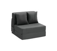 VEVOR Canapé-lit pliant, 3 en 1, fauteuil-lit convertible pliable, 2 oreillers et housse lavable, canapé-lit futon en mousse à mémoire de forme, pour salon, chambre, gris foncé, 186 x 73 cm (Single)