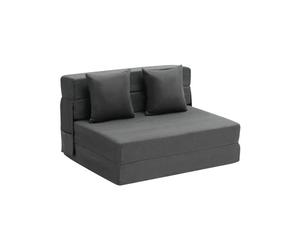 VEVOR Canapé-lit pliant 3 en 1, fauteuil-lit convertible pliable, 2 oreillers et housse lavable, canapé-lit futon en mousse à mémoire de forme, pour salon, chambre, gris foncé, 195 x 100,5 cm (Twin)