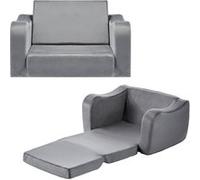 VEVOR Canapé Pour Enfants 2-en-1 Convertible Pliable Avec Accoudoirs Capacité 20kg Gris