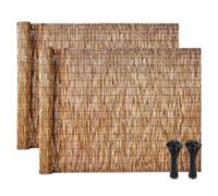 VEVOR Canisse en Roseau Naturel 5x1,2 m Lot 2 Brise-Vue en Roseau Marron | pour Intimité au Balcon, Terrasse Extérieur, Séparation Jardin, Clôture Décorative, en Rouleau, avec Attaches Incluses