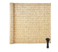 VEVOR Canisse en Roseau Naturel 5x1,7 m Lot de 1 Rouleau Brise-Vue Roseau | pour Intimité au Balcon, Terrasse d'Extérieur, Séparation de Jardin, Clôture Décorative, avec Attaches Autobloquantes Noires