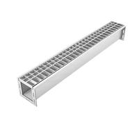 VEVOR Caniveau de Drainage Linéaire 996x148x140 mm Grille Acier Galvanisé, Caniveau Extérieur, Canal en Acier Inoxydable 304, Système de Drainage pour Allée, Terrasse, Piscine, Jardin, Cour et Garage