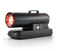 VEVOR Canon à Chaleur Diesel 20 kW, Chauffage Diesel/Kérosène à Air Pulsé avec Thermostat Réglable, Générateur d'Air Chaud pour Garage, Entrepôt, Atelier, Hangar et Chantier, Acier au Carbone, Noir
