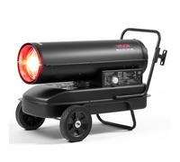 VEVOR Canon à Chaleur Diesel 30 kW, Chauffage Diesel/Kérosène Portable | Générateur d'Air Chaud pour Garage, Entrepôt, Atelier et Chantier, avec Roues et Thermostat Réglable, Acier au Carbone, Noir