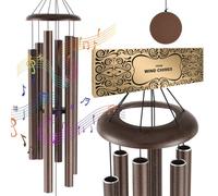 VEVOR Carillon à vent extérieur, 1270 mm, carillon éolien au ton profond avec 6 tubes, grande cloche à vent commémoratif unique pour anniversaire, pour terrasse, jardin, arrière-cour, veine de cuivre