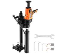 VEVOR Carotteuse à Diamant Diamètre de Perçage 20-180 mm, Perceuse au Diamant Portative 2600 W, Appareil de Forage Diamant Perçage Humide et Sèche, avec Support et Foret, pour Béton, Brique, Marbre