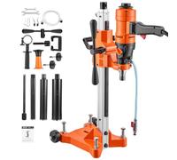 VEVOR Carotteuse Diamant 1500 W Diamètre de Perçage Maximal 202 mm 4 Forets | Perceuse à Carottage 2-en-1 Portable/Sur Pied pour Béton à Sec et à Eau Base Mobile à Roulettes 2 Vitesses 1000/2300 tr/min