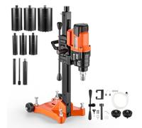 VEVOR Carotteuse Diamant 2500 W Diamètre de Perçage 20-202 mm avec 8 Forets | Perceuse à Carottage pour Béton à Sec et à Eau Base Mobile à Roulettes, Maximal 3500 W, 850 tr/min, Filetage UNC1 1/4-7