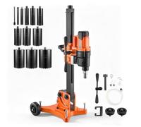 VEVOR Carotteuse Diamant 3000 W Diamètre de Perçage 20-305 mm 12 Forets | Perceuse à Carottage à Sec et à Eau, Support Inclinable et Base à Roulettes, 550/1000 tr/min, 3500W, Filetage UNC 1-1/4"-7