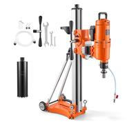 VEVOR Carotteuse Diamant Diamètre Perçage 20-450 mm Puissance Maximale 4500 W, Foret à Eau 127 mm, Perceuse à Carottage à Sec et à Eau, Support Inclinable avec Base à Roulettes, Vitesse 1150 tr/min