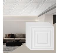 VEVOR Carreaux de plafond, paquet de 12 24 x 24 pouces, carreaux de plafond suspendus en feuille de PVC de haute qualité, installation/découpe facile, carreaux de plafond en plastique à coller, revête