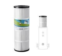 VEVOR Cartouche de Filtre de Piscine 4,6 m², Cartouche Filtrante de Rechange de Spa Compatible avec Modèles Hayward C500, CX500-RE, Pleatco PA50, Plissée Trilobée, pour Filtration de Piscines, Spas