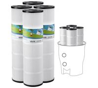 VEVOR Cartouche de Filtre de Piscine Lot de 4 x 9,8 m², Cartouche Filtrante de Rechange de Spa Compatible avec Pentair CCP320, Pleatco PCC80-PAK4, Plissée Trilobée, pour Filtration de Piscines, Spas