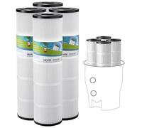 VEVOR Cartouche de Filtre de Piscine Lot de 4 x 9,8 m², Cartouche Filtrante de Rechange de Spa Compatible avec Pentair CCP320, Pleatco PCC80-PAK4, Plissée Trilobée, pour Filtration de Piscines, Spas