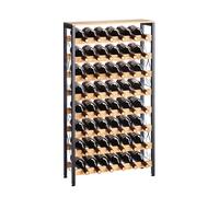 VEVOR Casier à Vin Autoportant Capacité 48 Bouteilles, Range Bouteilles à 8 Niveaux, Étagère à Vin Stable, avec Plateau en Bois et Pieds Réglables, Cuisine Garde-Manger Salle à Manger Cave Bar