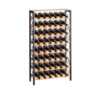 VEVOR Casier à Vin Autoportant Capacité 48 Bouteilles, Range Bouteilles à 8 Niveaux, Étagère à Vin Stable, avec Plateau en Bois et Pieds Réglables, Cuisine Garde-manger Salle à Manger Cave Bar