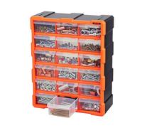VEVOR Casier de Rangement à 18 Tiroirs, Organisateur Multi-Tiroirs en Plastique, Modèle Mural et Empilable pour Garage, Atelier, Établi, Perles, Quincaillerie, Vis, Petites Pièces et Loisirs Créatifs
