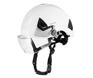 VEVOR Casque de Sécurité Industriel, Casque de Protection Certifié ANSI/ISEA Z89.1, Ventilé et Réglable, Rigide en ABS, avec Visière et Suspension à Cliquet 6 Points, pour Construction Chantier