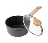 VEVOR Casserole 1,4 L – Antiadhésif, couvercle en verre trempé, poignée amovible, Induction Noir