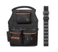 VEVOR Ceinture Porte Outil 14 Poches Ceinture à Outils Tour de Taille Ajustable 83-127 cm Sacoche Charpentier Amovible et Réglable Sac à Outils pour Électricien Construction Homme Chantier Bricolage
