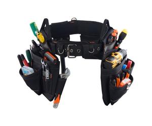 VEVOR Ceinture Porte Outil 18 Poches Ceinture à Outils Tour de Taille Ajustable 80-131 cm Sacoche Charpentier Amovible et Réglable Sac à Outils pour Électricien Construction Homme Chantier Bricolage