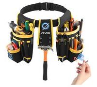 VEVOR Ceinture Porte Outil 28 Poches Ceinture à Outils Tour de Taille Ajustable 78,7-121,9 cm Sacoche Charpentier Amovible Réglable Sac à Outils pour Électricien Construction Homme Chantier Bricolage