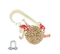 VEVOR Chaîne de Remorquage à Crochet J Tige Longue, Capacité de Charge 2448 kg, Chaine de Remorque G80 avec Crochet RTJ, 8 mm x 180 cm, pour Récupération, Dépannage, Transport, Dépanneuse, Camion