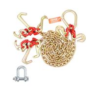 VEVOR Chaîne de Remorquage à Crochets RTJ, Capacité de Charge 4898 kg, Chaine Bride V de Remorque G80 avec Crochet de Préhension, 8 mm x 90 cm, pour Dépannage, Transport, Dépanneuse, Camion à Plateau