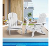VEVOR Chaise adirondack en plastique, set de 2, résistante aux intempéries, portable, pliable, chaise de foyer, chaise de terrasse adirondack pour l'extérieur