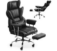 VEVOR Chaise de Bureau Avec Accoudoirs Amovibles Fauteuil de Direction Capacité 181,44 kg Noir