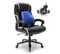 VEVOR Chaise de Bureau en Cuir Fauteuil de Direction Ergonomique avec Soutien Lombaire Réglable Siège de Bureau Charge Maximale 181 kg Dossier Inclinable Accoudoirs Relevables pour Gamer Bureau Maison