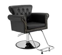 VEVOR Chaise de Coiffeur Hydraulique Fauteuil Salon Coiffure Pivotant 360° Charge 150 kg Hauteur Réglable 905-1060 mm Siège Barbier avec repose-pieds pour Salon Professionnel, Shampoing, Beauté, Noir