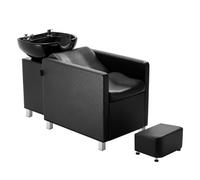 VEVOR Chaise de lavage pour shampoing, station de lavage de cheveux à contre-courant avec large repose-pieds et bol en céramique pour salon de barbier, équipement de coiffure, massage, spa de beauté