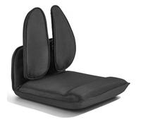 VEVOR Chaise de Sol Pliable, Dossier Ergonomique Réglable à 5 Positions, Fauteuil de Sol pour Lecture, Détente et Méditation, avec Structure en Métal, Mousse Recy et Revêtement en Lin, Noir