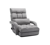 VEVOR Chaise de sol pliante – 5 positions réglables, support dorsal, accoudoirs, pour adultes – gris