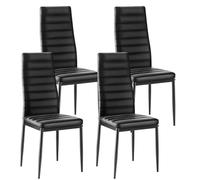 VEVOR Chaises Salle à Manger Modernes, Ensemble Chaises de Cuisine en Cuir 4PCs, avec Dossier, Coussins Épais et Pieds en Métal, Meuble d’Appoint Peu Encombrant, pour Table à Manger, Maison, Bureau