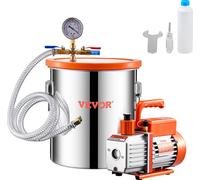 VEVOR Chambre à vide de 18,93 l et pompe de 3,5 CFM, chambre en acier inoxydable, kit de chambre de dégazage à pompe à vide à un étage pour le dégazage de résine, silicone, résine époxyde