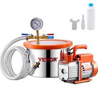 VEVOR Chambre à vide de 5,68 l et pompe de 3,5 CFM, chambre en acier inoxydable, kit de chambre de dégazage de niveau 1 pour le dégazage de résine, silicone, résine époxyde