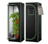 VEVOR Chambre de Culture, 60 x 60 x 180 cm, Tente de Culture Plantes d'Intérieur, avec Fenêtre d'Observation, Plateau de Sol, Fermeture Éclair, Mylar 600D Hautement Réfléchissant, pour Fleurs Légumes