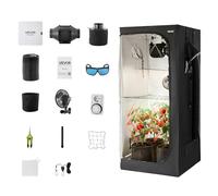 VEVOR Tente de culture 80x80x180 cm - Kit complet LED spectre complet, Mylar 600D, avec ventilation
