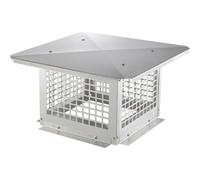 VEVOR Chapeau de Cheminée 305x305 mm Chapeau de Conduit Cheminée Base Carrée Acier Inoxydable 304 Couvercle Bouchon Protection Anti-oiseaux Pare-vent avec Accessoires pour Différents Types Cheminées