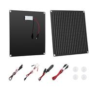 VEVOR Chargeur Batterie Panneau Solaire 20 W 12 V, Cellules Monocristallines, avec Contrôleur Intelligent Intégré, Câbles de Connexion, Étanchéité IP67, Portable, pour Voitures, Bateaux, Camping-cars