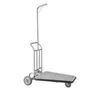 VEVOR Chariot à bagages, capacité de charge 272 kg, chariot à bagages à 3 roues en acier inoxydable, pour centres de conférences, hôtels, locations, argent, 1080 x 640 x 1800 mm