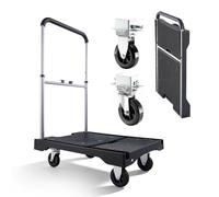 VEVOR Chariot à Plateforme Pliable Charge 149,69 kg Chariot à Plateau Pliable 68x49,5 cm pour Manutention et Déplacer Objets Volumineux et Lourds, avec Roues Pivotantes, Poignée à Hauteur Réglable