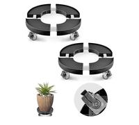 VEVOR Chariot à Poubelle Réglable 380-580 mm Socle à Roulettes à Poubelles Rondes, Lot de 2, Capacité Charge 181,4 kg, avec 4 Roues Pivotantes Verrouillables, Chariot Plantes Multifonctionnel Robuste