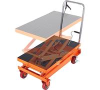 VEVOR Chariot à table élévatrice Manuel double ciseaux 350 kg 1530 mm 4 roues coussin antidérapant